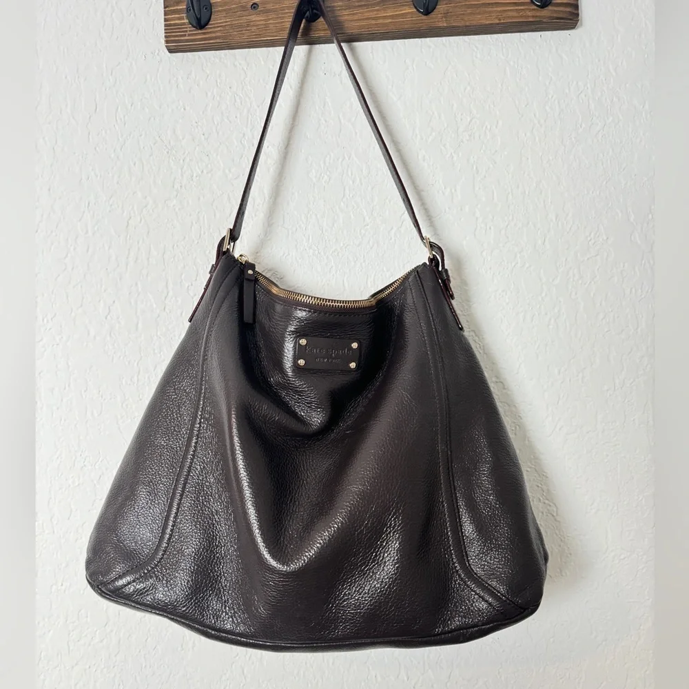 Kate Spade Countries Glossy Pebble Leather Satchel Handbag